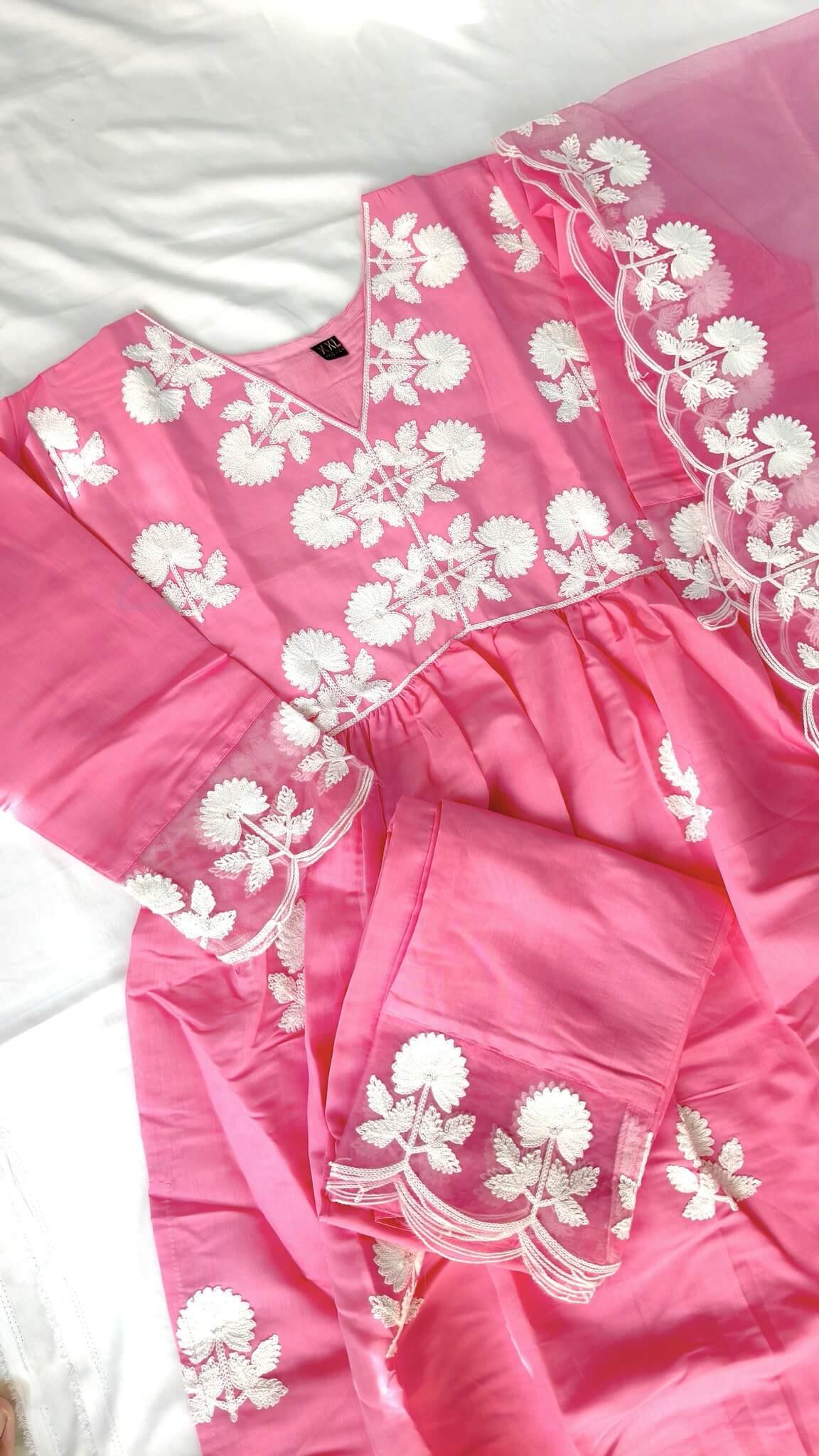 Enhance Your Style with a Pink Roman Silk Kurta and Pant Set with Dupatta image 4