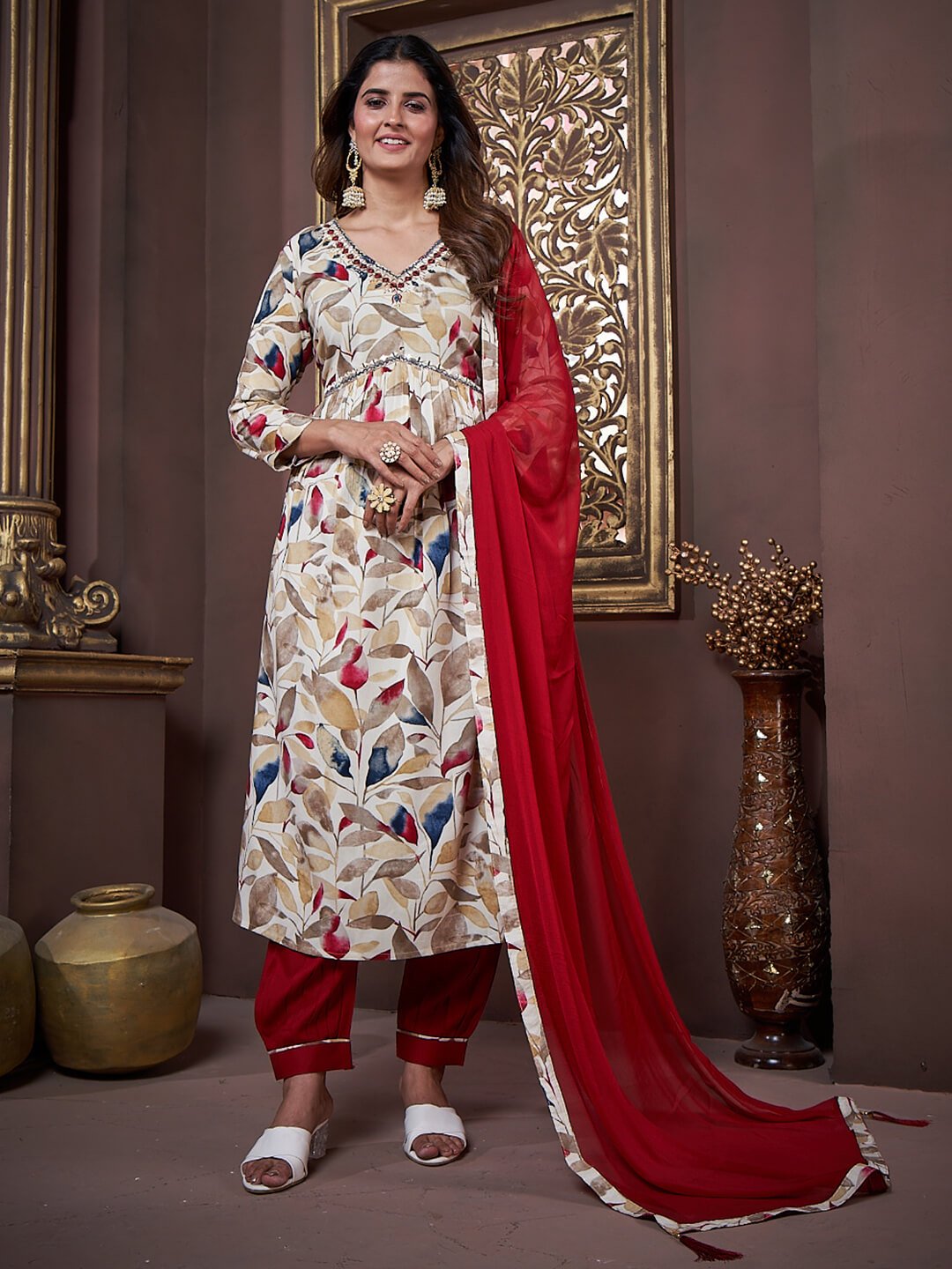 Make Your Look Bright with a Multicolor Printed Rayon Kurta Set image 2