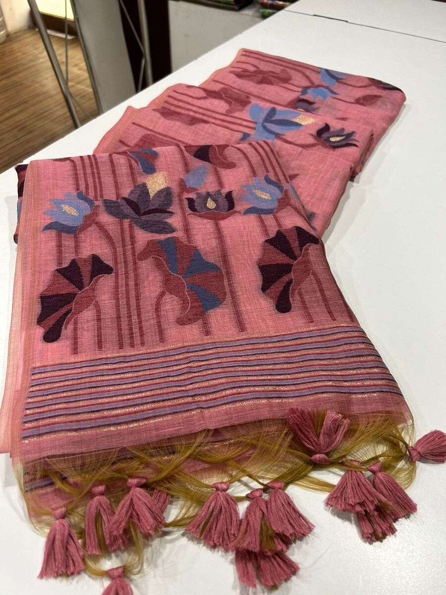 Shine Bright in a Peach Muga Cotton Saree with a Matching Blouse image 3