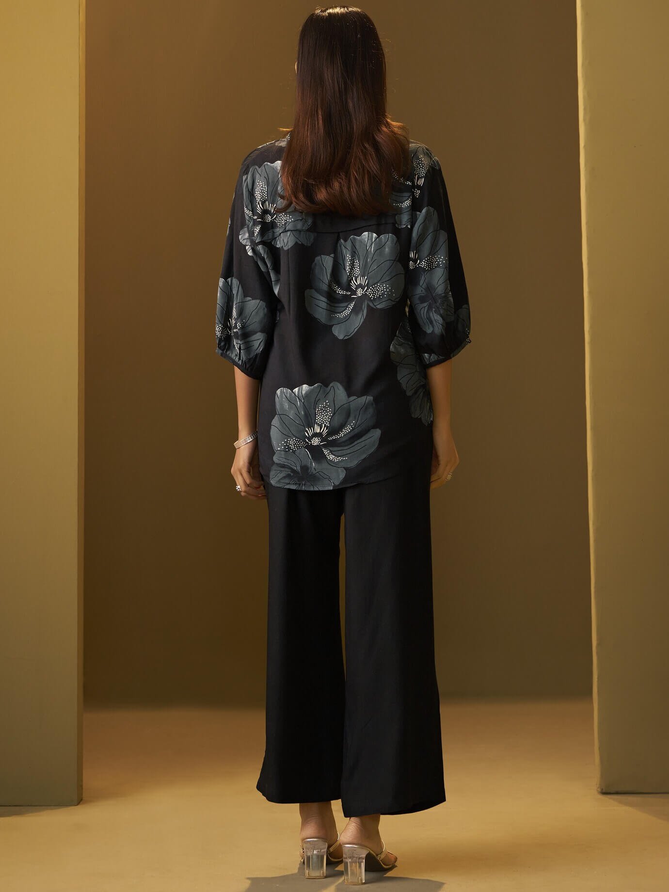 Look Stylish in a Black Printed Rayon Co-Ord Set image 2