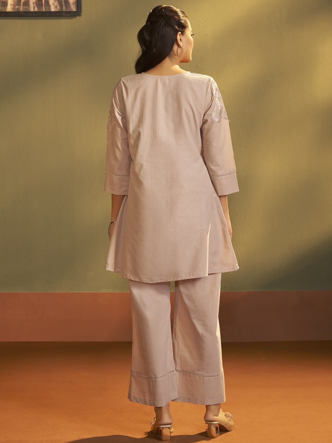 Shine Bright in a Brown Cotton Set with Beautiful Embroidery image 2