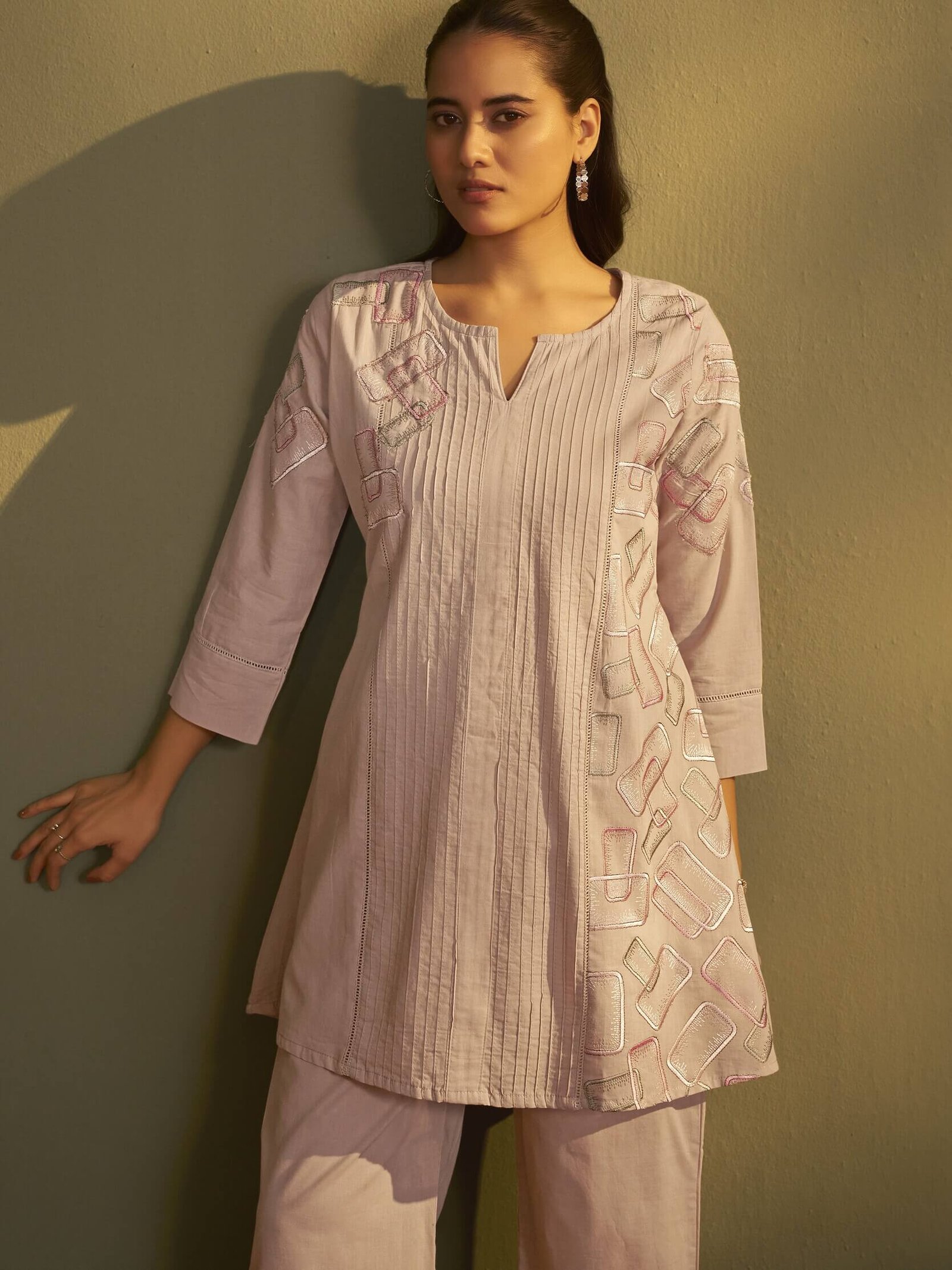 Shine Bright in a Brown Cotton Set with Beautiful Embroidery image 3