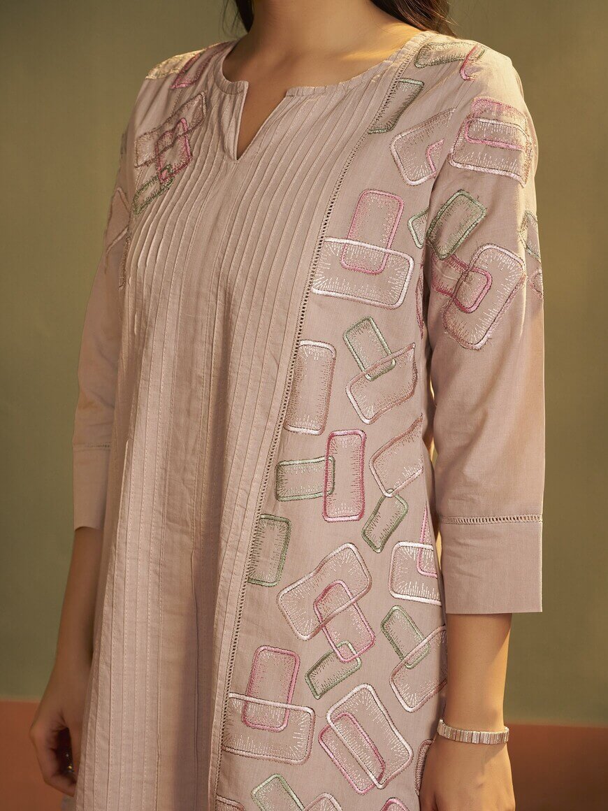 Shine Bright in a Brown Cotton Set with Beautiful Embroidery image 4