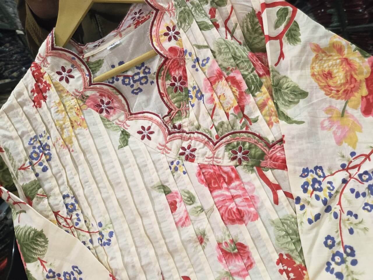 Brighten Your Look with a Multicolor Cotton Angaraka Style Floral Suit Set image 4