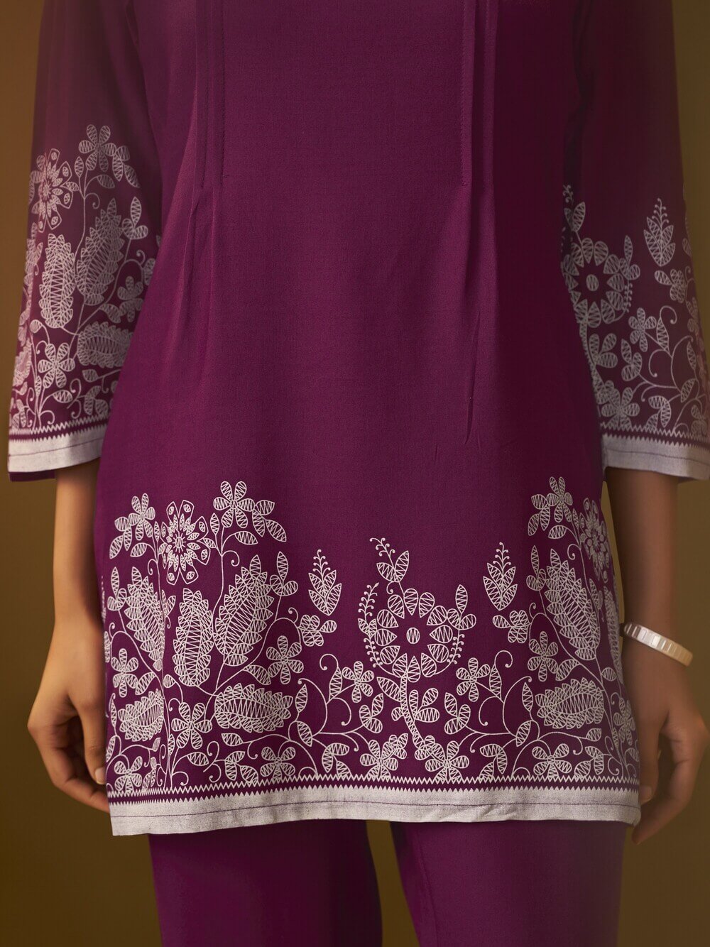 Look Stylish with the Plum Floral Printed Rayon Co-Ord Set image 5