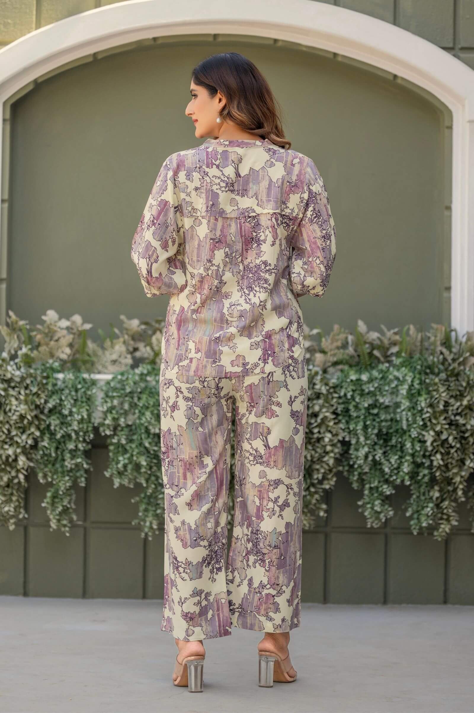 Feel Elegant in a Multicolor and Rust Foil Printed Viscose Rayon Co-Ord Set image 2