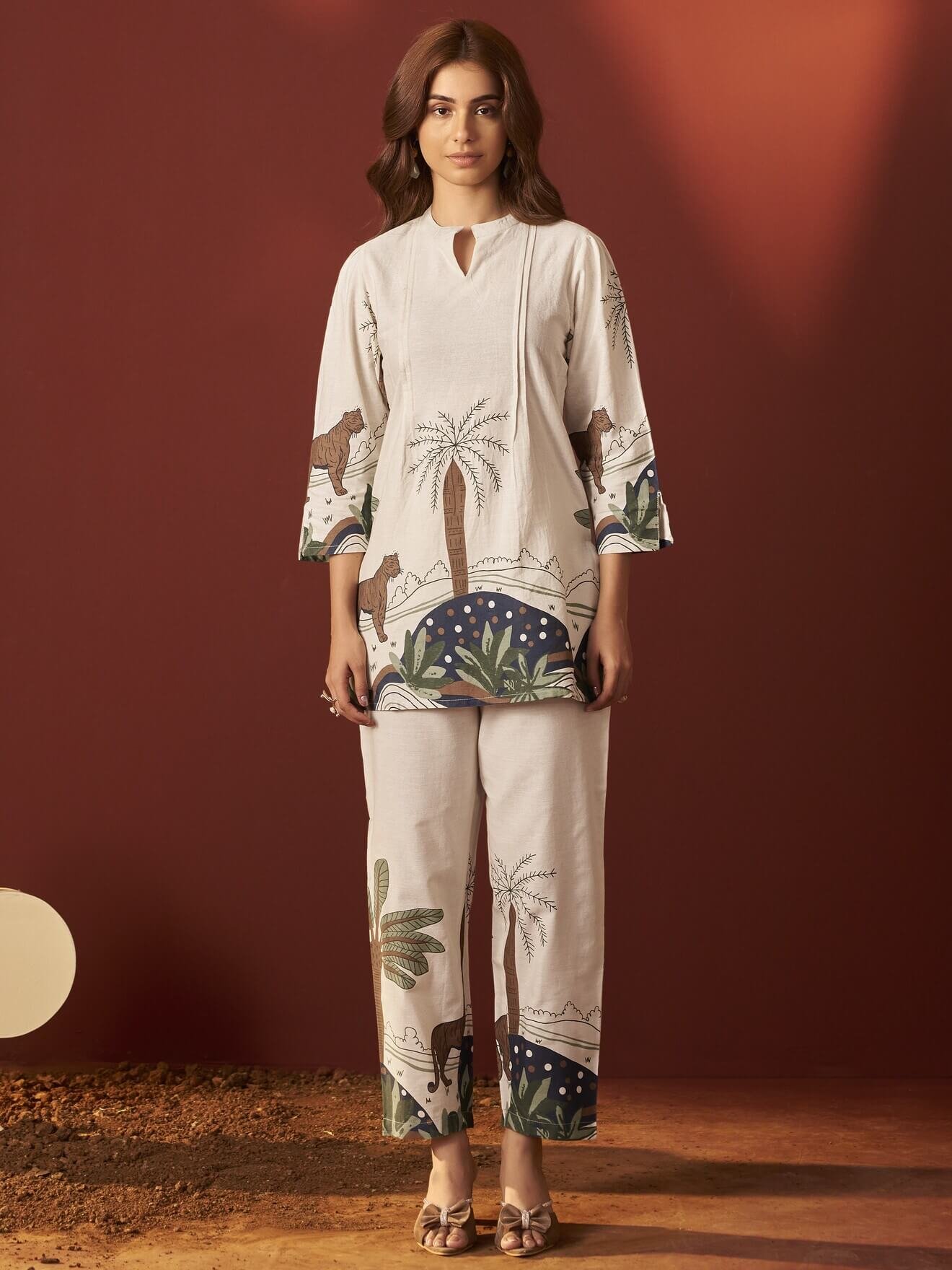 Time to Shine with Off White Printed Cotton Co-Ord Set

---

It's your moment to shine with the Off White Printed Cotton Co-Ord Set.