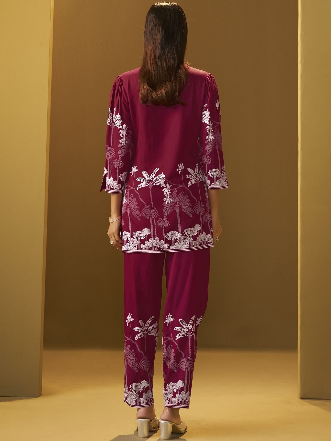 Look fabulous in a red printed rayon co-ord set! image 2